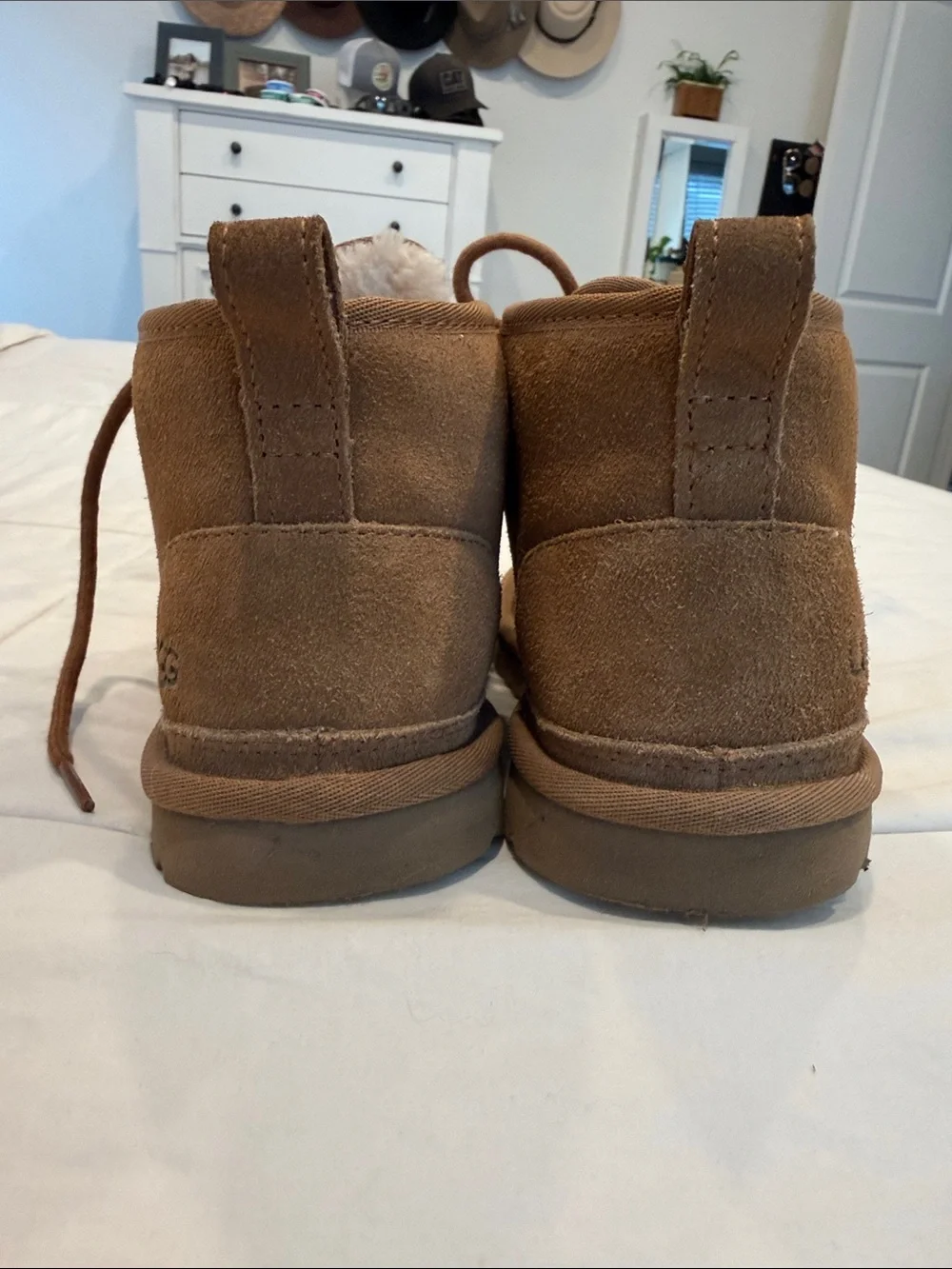 UGG Chestnut Suede Lace-Up Ankle Booties